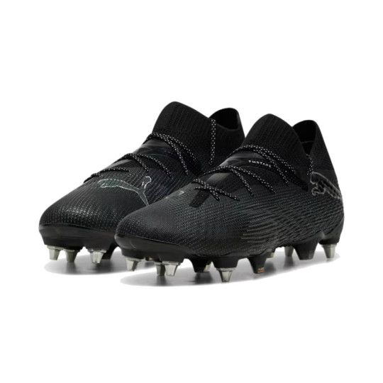 PUMA Future 7 Match Crampons Visses Chaussures de Foot SG Noir Blanc Gris Fonce Voetbalshop.be