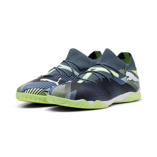 PUMA Future 7 Play Chaussures de Foot En Salle IN Enfants Gris Mauve Vert Blanc Voetbalshop.be