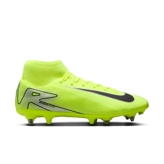 Nike Zoom Mercurial Superfly 10 Elite Crampons Visses Chaussures de Foot SG Neon Jaune Noir Argente Voetbalshop.be