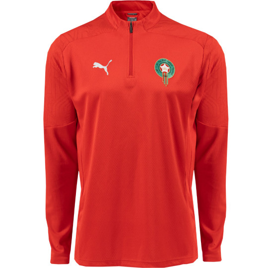 PUMA Maroc Survêtement 1/4-Zip 2024-2026 Rouge Noir Argenté