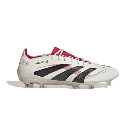 adidas Predator Elite Gazon Naturel Chaussures de Foot (FG) Blanc Noir Rouge