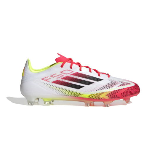 adidas F50 Elite Gazon Naturel Chaussures de Foot (FG) Blanc Rouge Noir Jaune