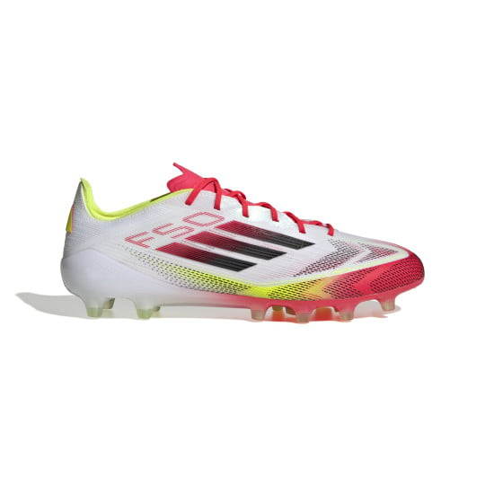 adidas F50 Elite Gazon Artificiel Chaussures de Foot (AG) Blanc Rouge Noir Jaune