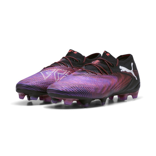 Chaussures de football PUMA Future 8 Ultimate Low Gras (FG) noires violettes rouges