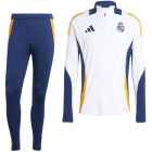 adidas Real Madrid Trainingspak 1/4-Zip 2024-2025 Wit Donkerblauw