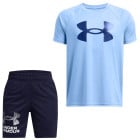 Ensemble d'été Under Armour Tech Big Logo pour enfants, bleu clair, bleu foncé