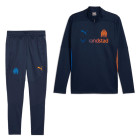 PUMA Olympique Marseille Survêtement 1/4-Zip 2024-2025 Enfants Bleu Foncé Orange