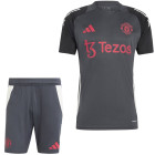 adidas Manchester United Trainingsset Europees 2024-2025 Donkergrijs Zwart Wit Rood