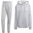 adidas Essentials Fleece Survêtement de Jogging à Capuche Gris Blanc