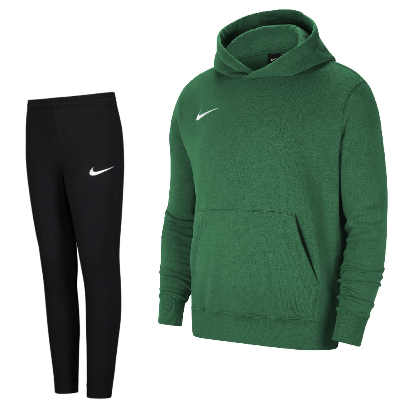 Nike Park 20 Fleece Hoodie Trainingspak Kids Groen Zwart