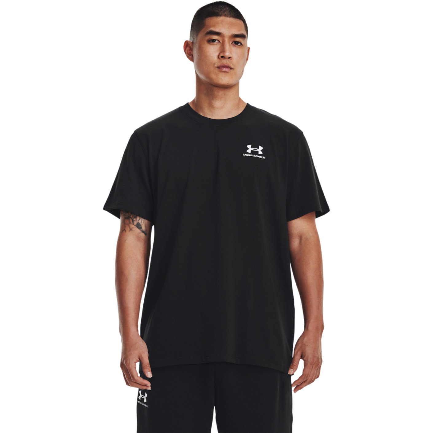 Under Armour Heavyweight T-Shirt Logo Noir Blanc