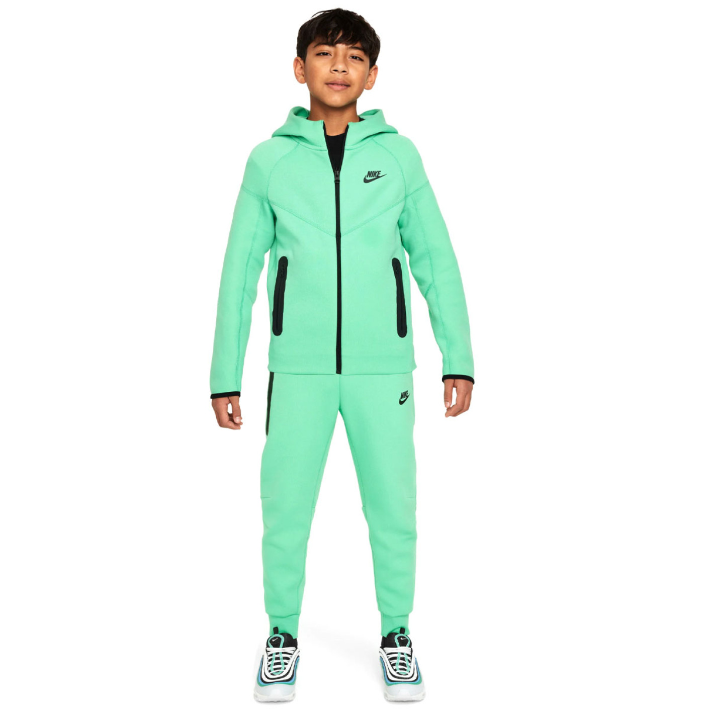 Nike Tech Fleece Sportswear Survêtement Enfants Vert Menthe Noir