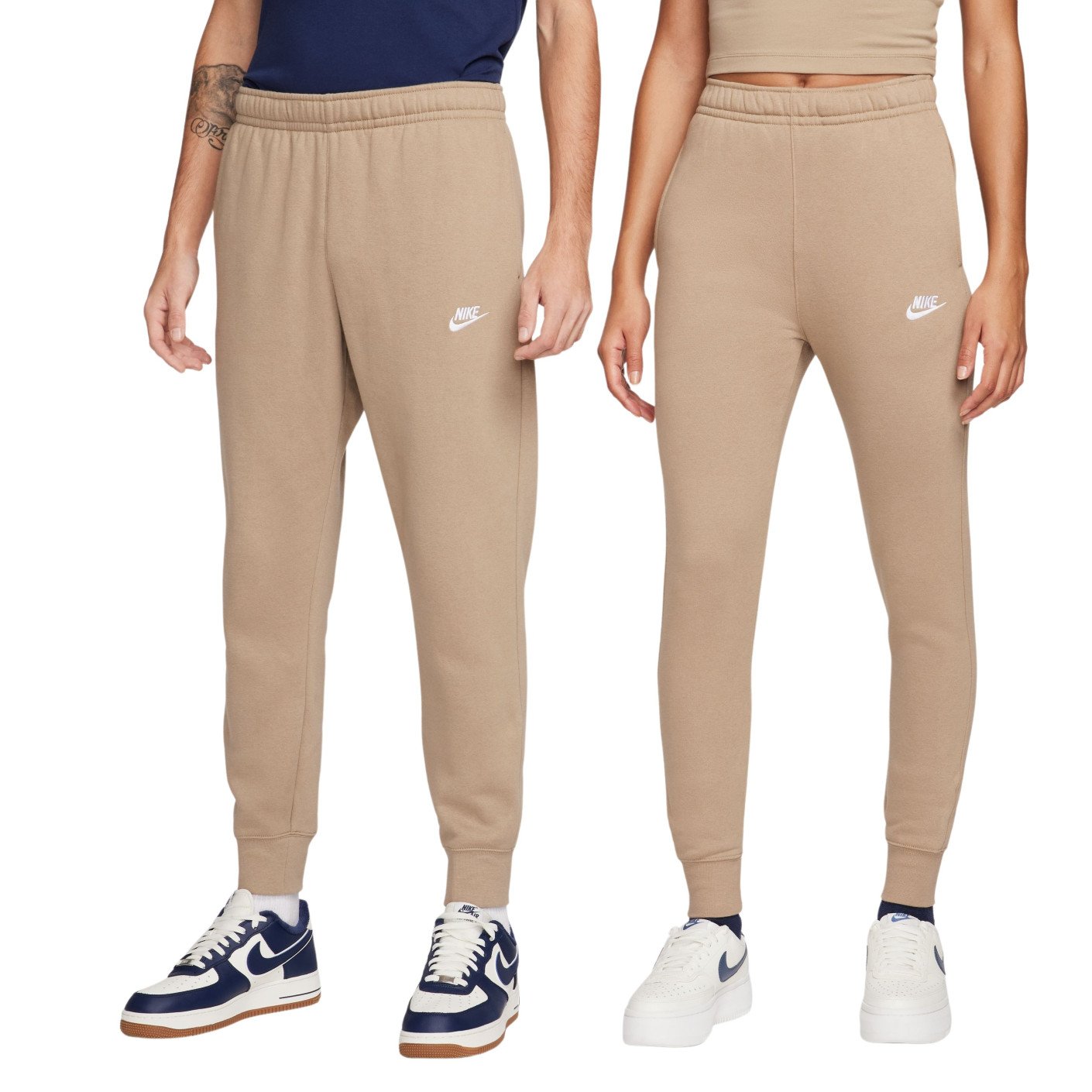 Pantalon de survêtement en polaire Nike Sportswear Club beige blanc