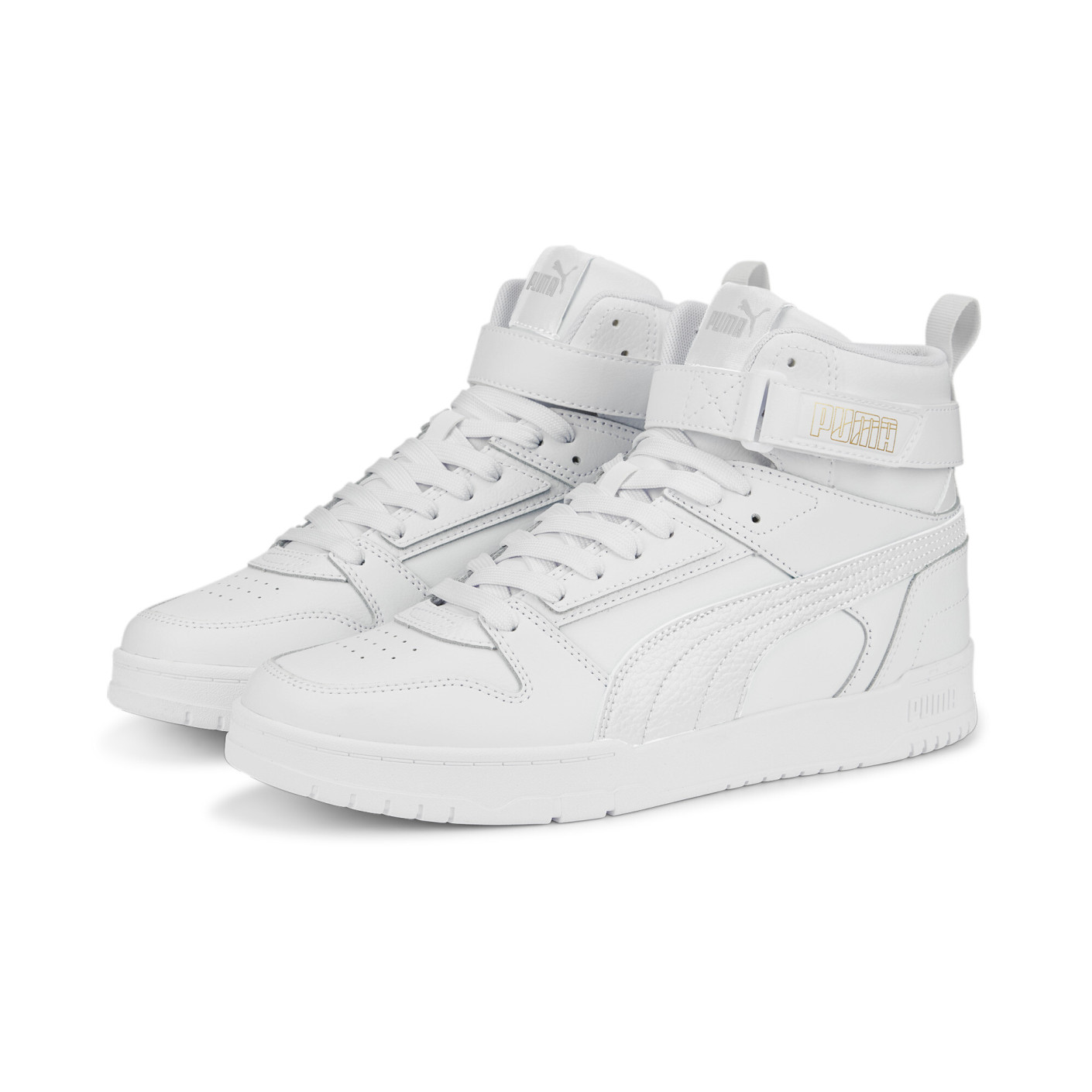 Baskets PUMA Rebound Game en or blanc