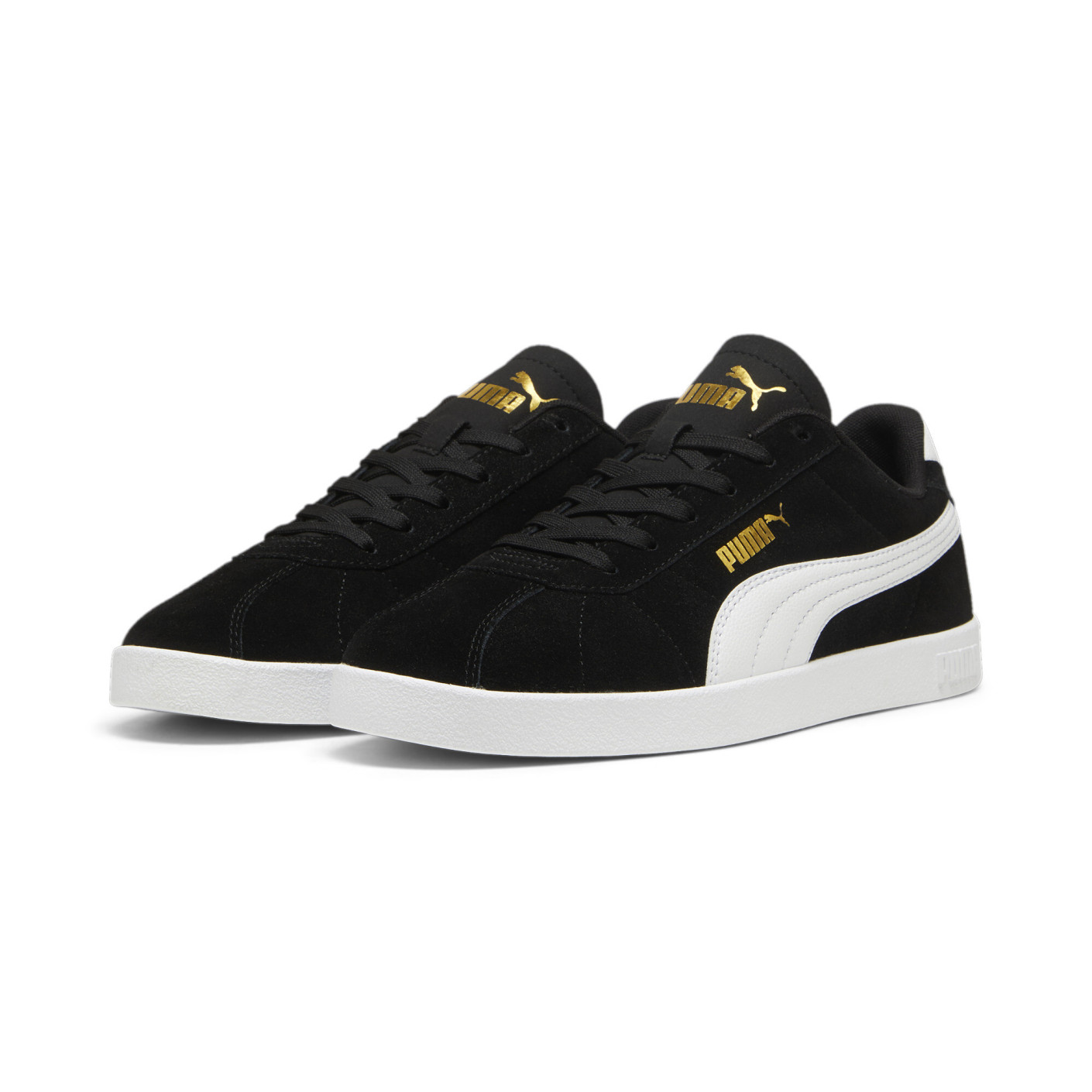 Baskets PUMA Club II noir blanc doré