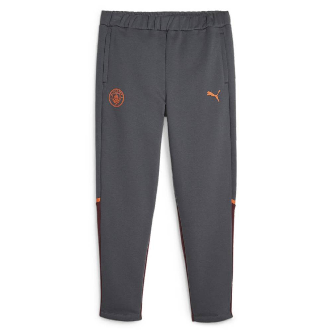 PUMA Manchester City Casual Pantalon d'Entraînement 2023-2024 Enfants Gris Foncé Rouge Orange