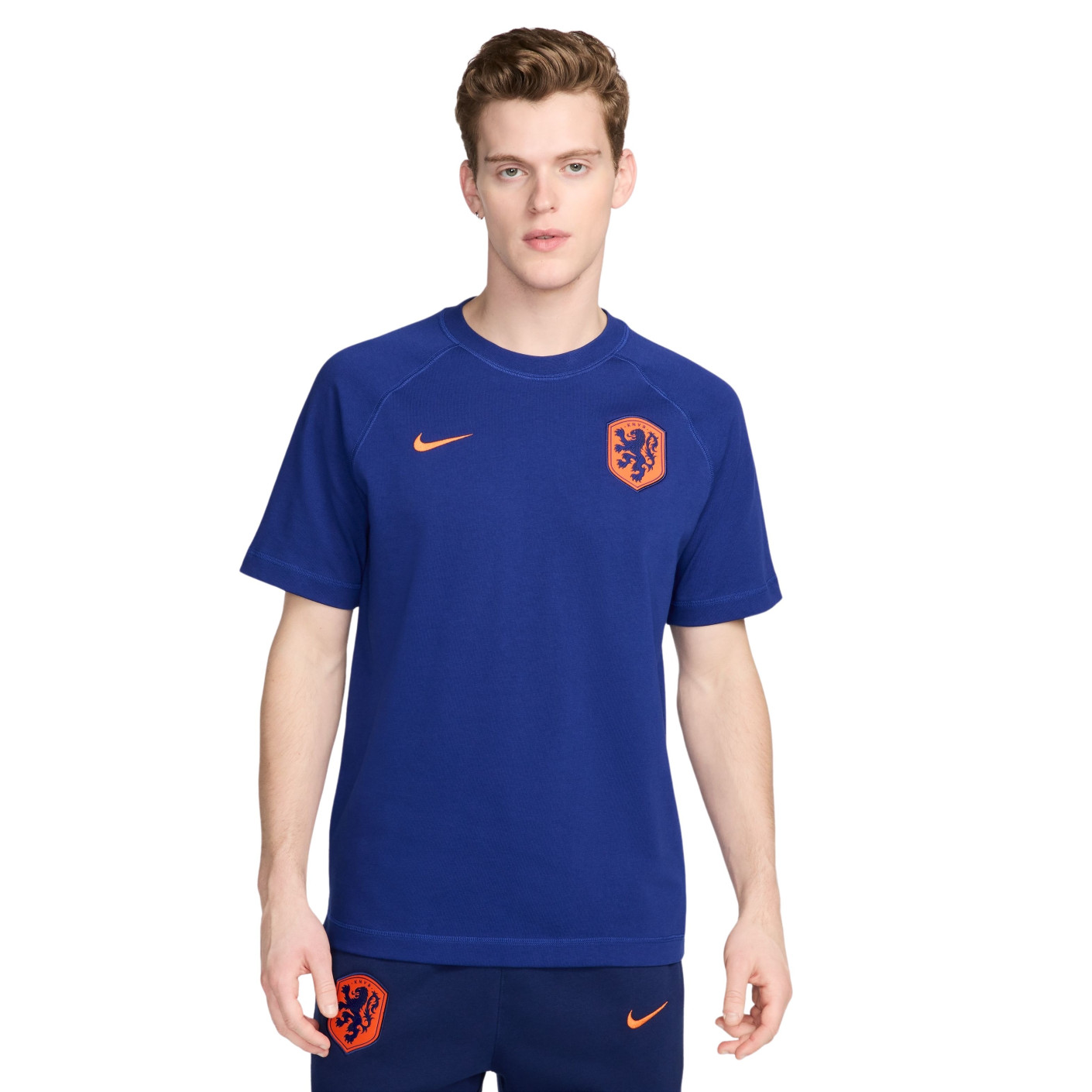 Nike Nederland Travel T-Shirt 2024-2026 Blauw Oranje