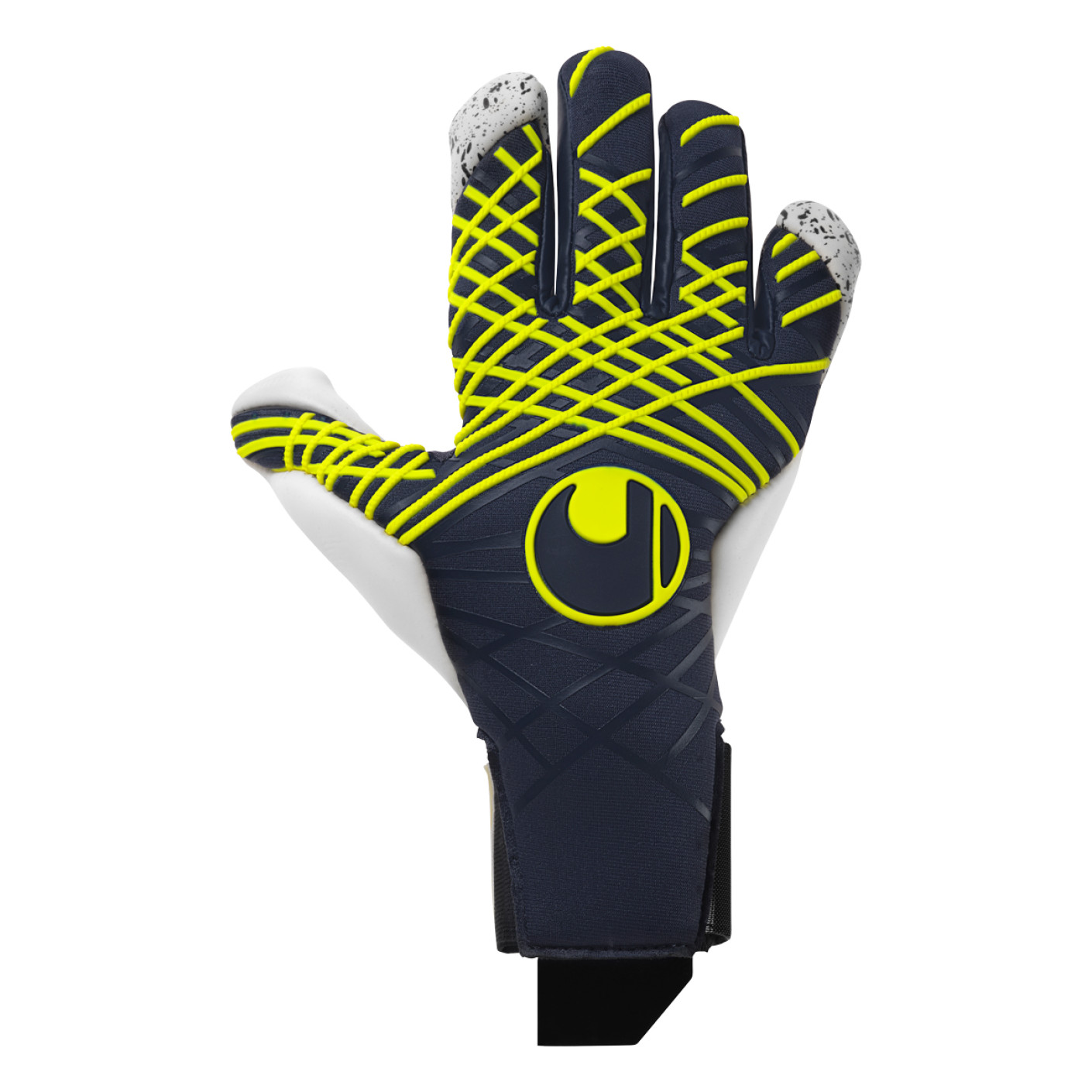 Uhlsport Prediction Flex HN Gants de Gardien de But Bleu Foncé Blanc Jaune