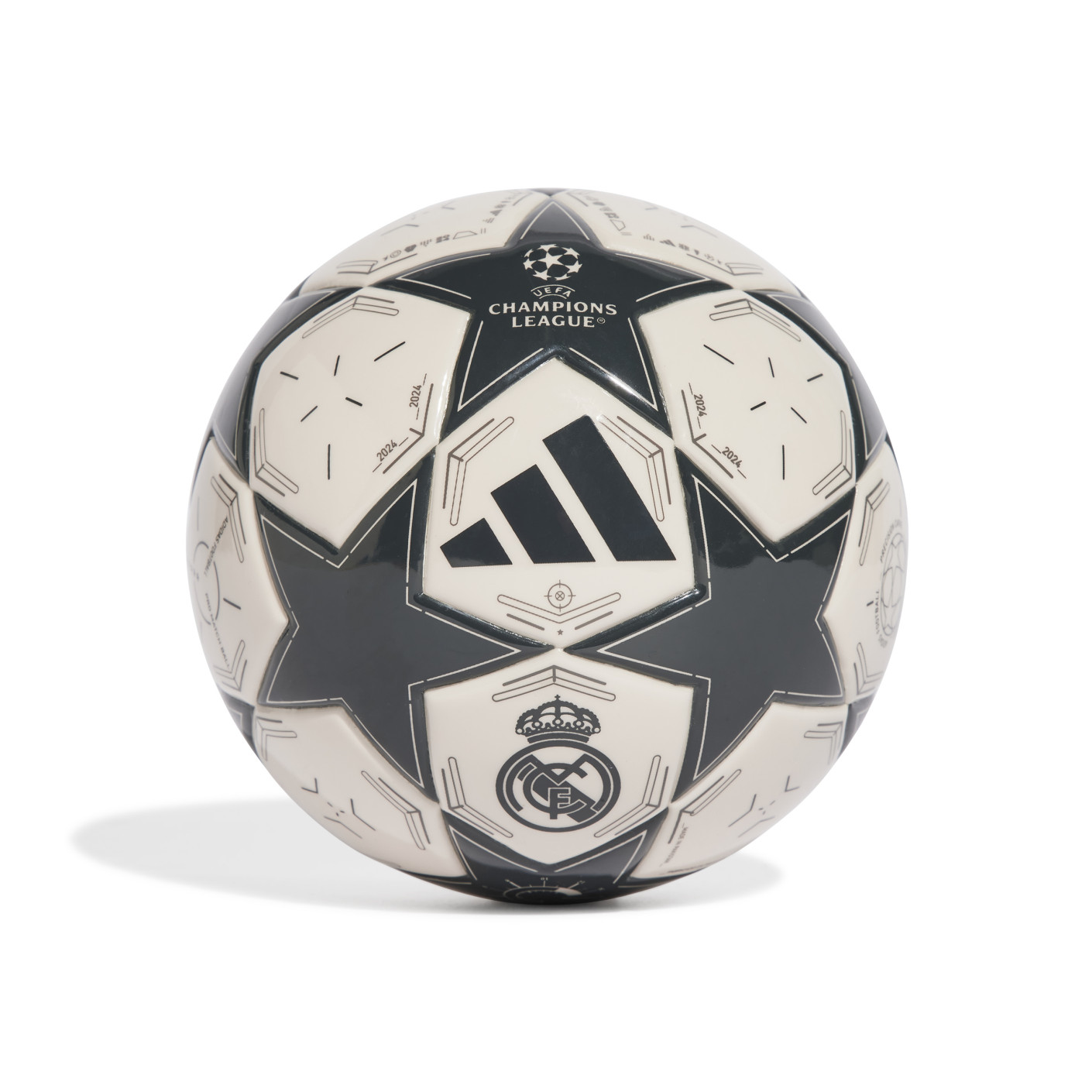 adidas UCL Real Madrid Mini Ballon de Foot Taille 1 Beige Noir