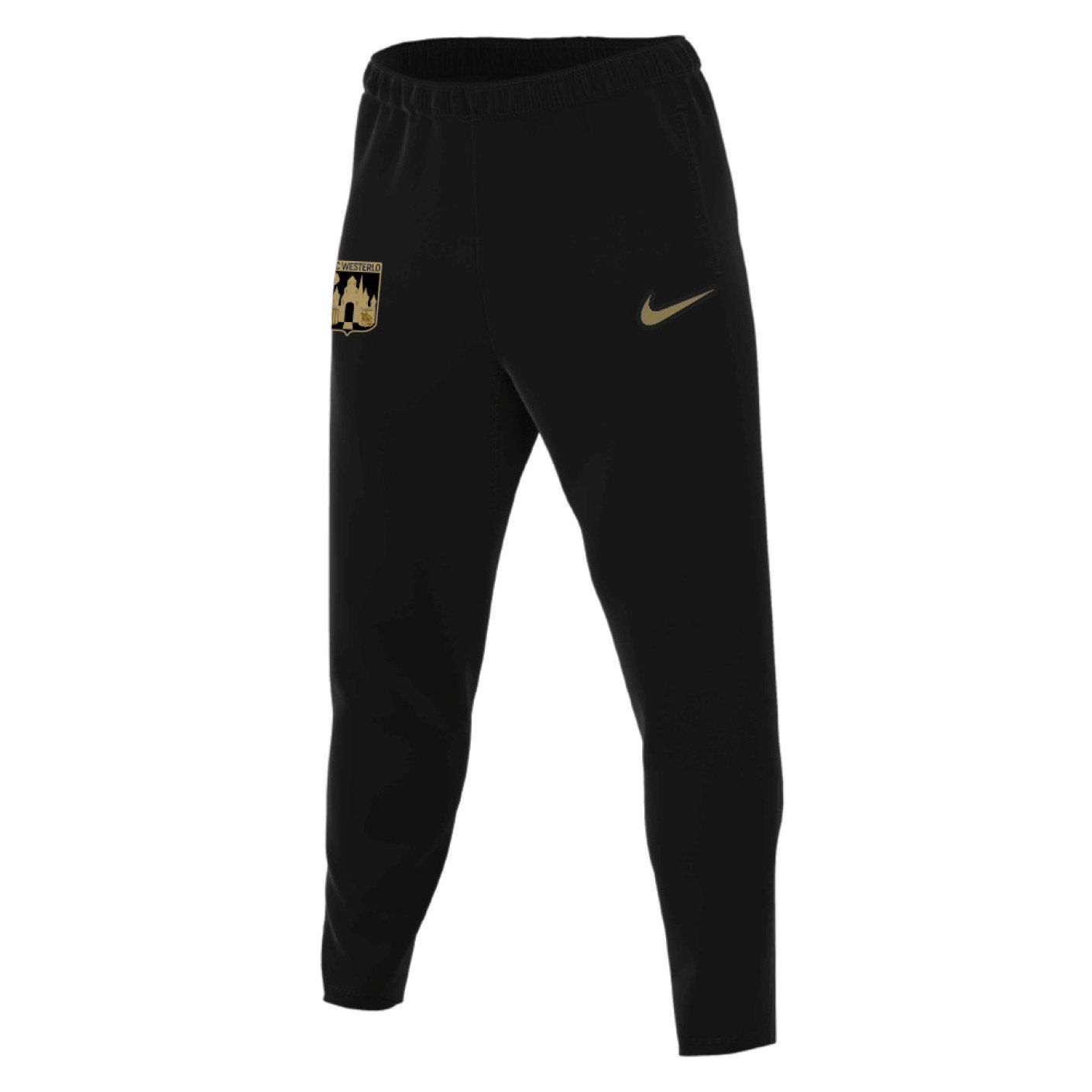 Pantalon d'entraînement Nike KVC Westerlo 2024-2025 pour enfants, noir et doré