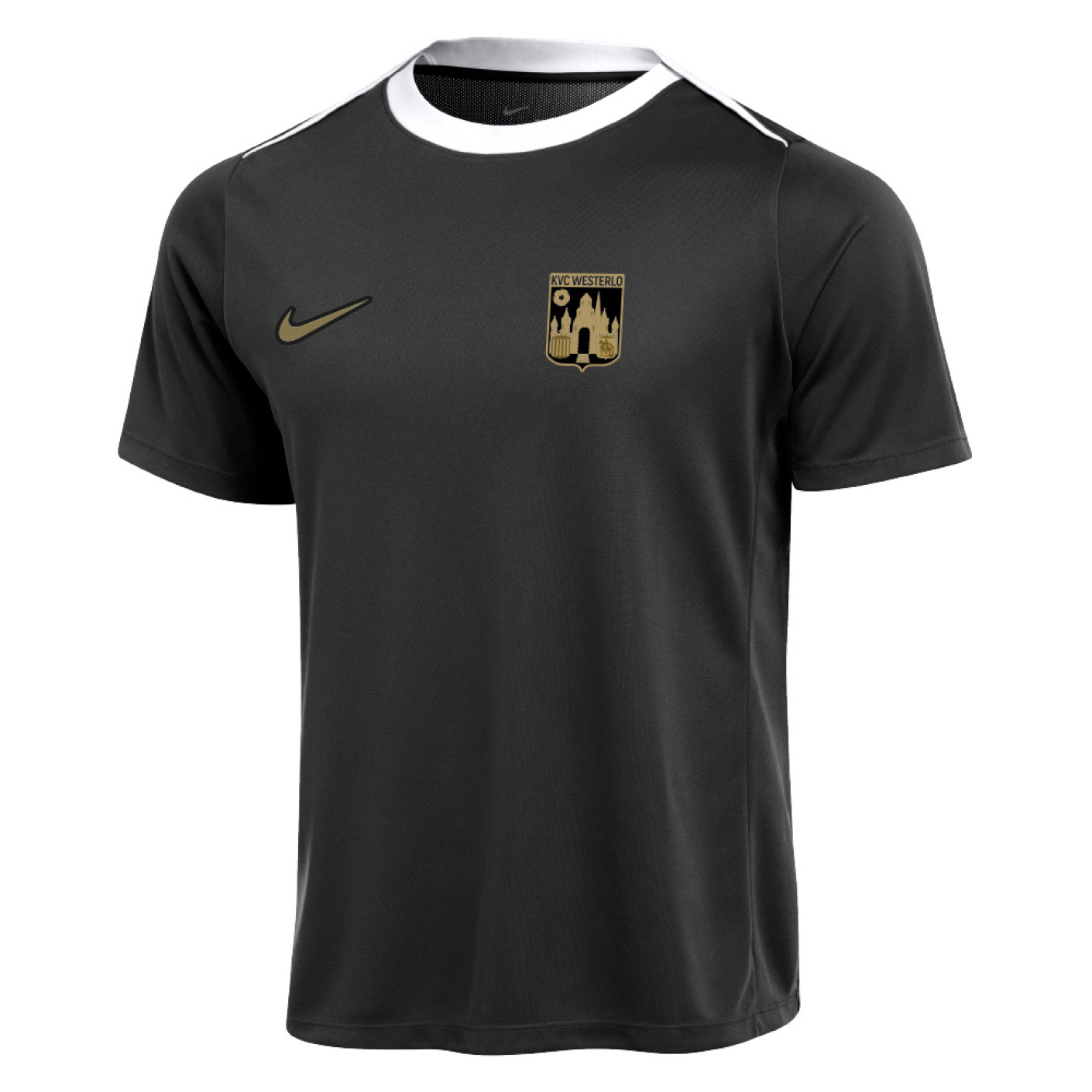 Nike KVC Westerlo Trainingsshirt 2024-2025 Kids Zwart Wit Goud