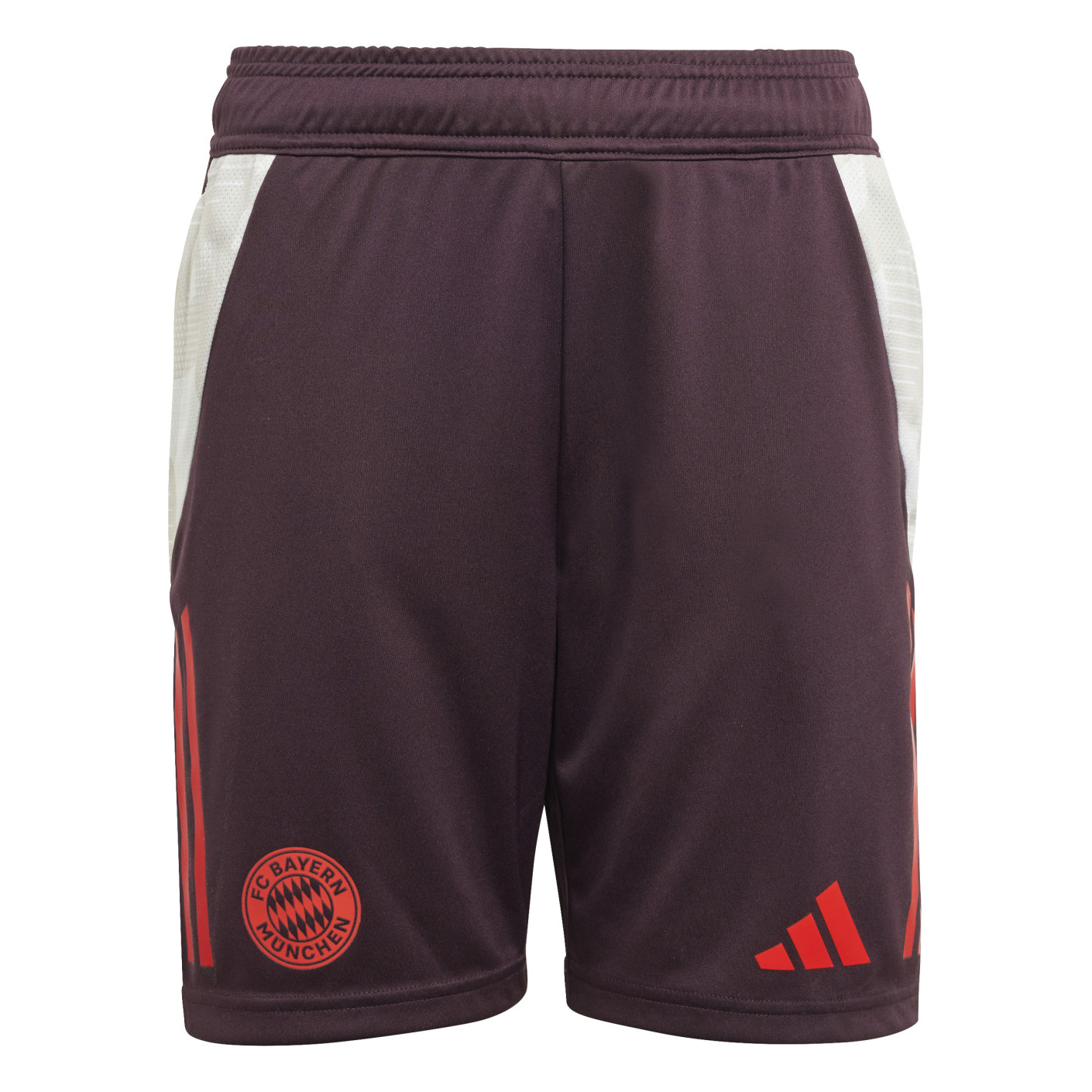 adidas Bayern Munich Short d'Entraînement 2024-2025 Enfants Bordeaux Rouge Blanc