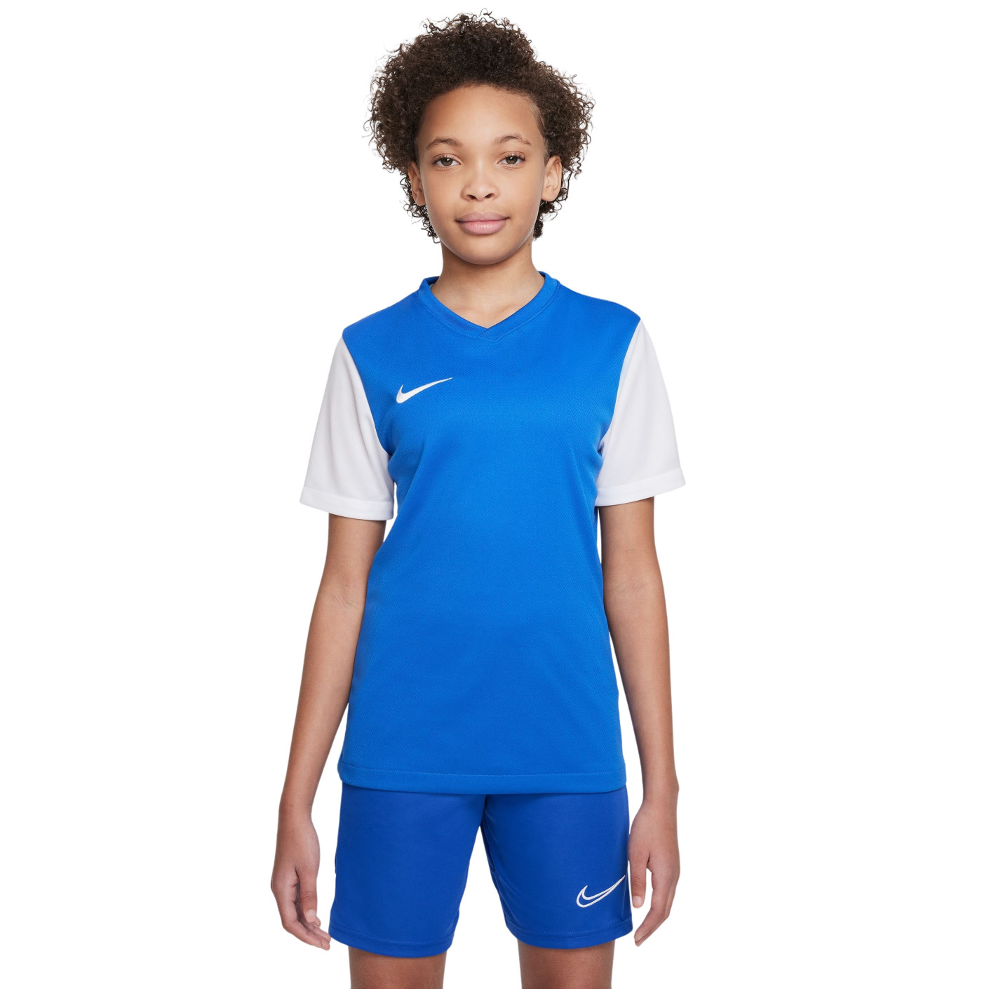 Maillot de football Nike Tiempo Premier II pour enfant, bleu et blanc