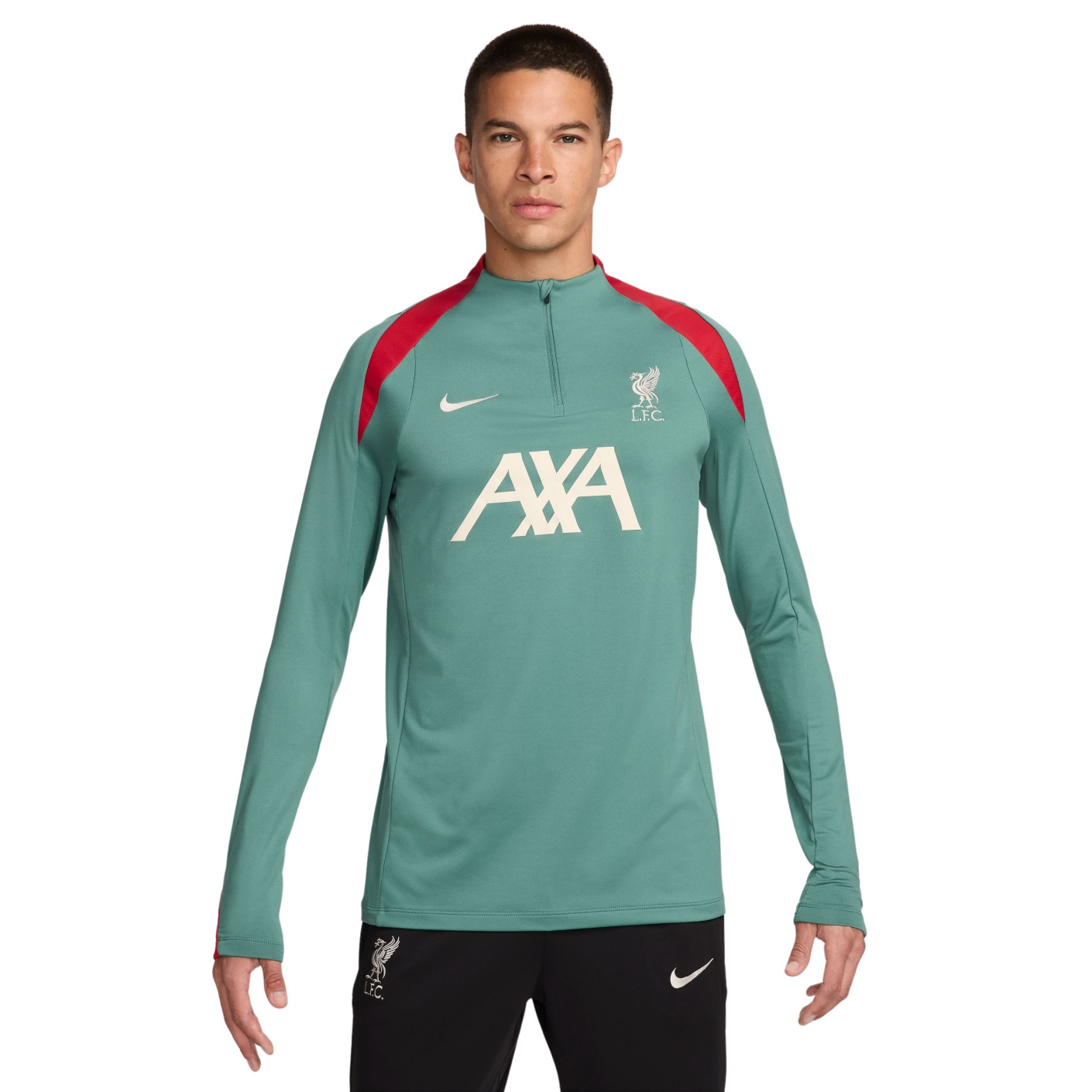 Nike Liverpool Strike Haut d'Entraînement 1/4-Zip 2024-2025 Vert Rouge