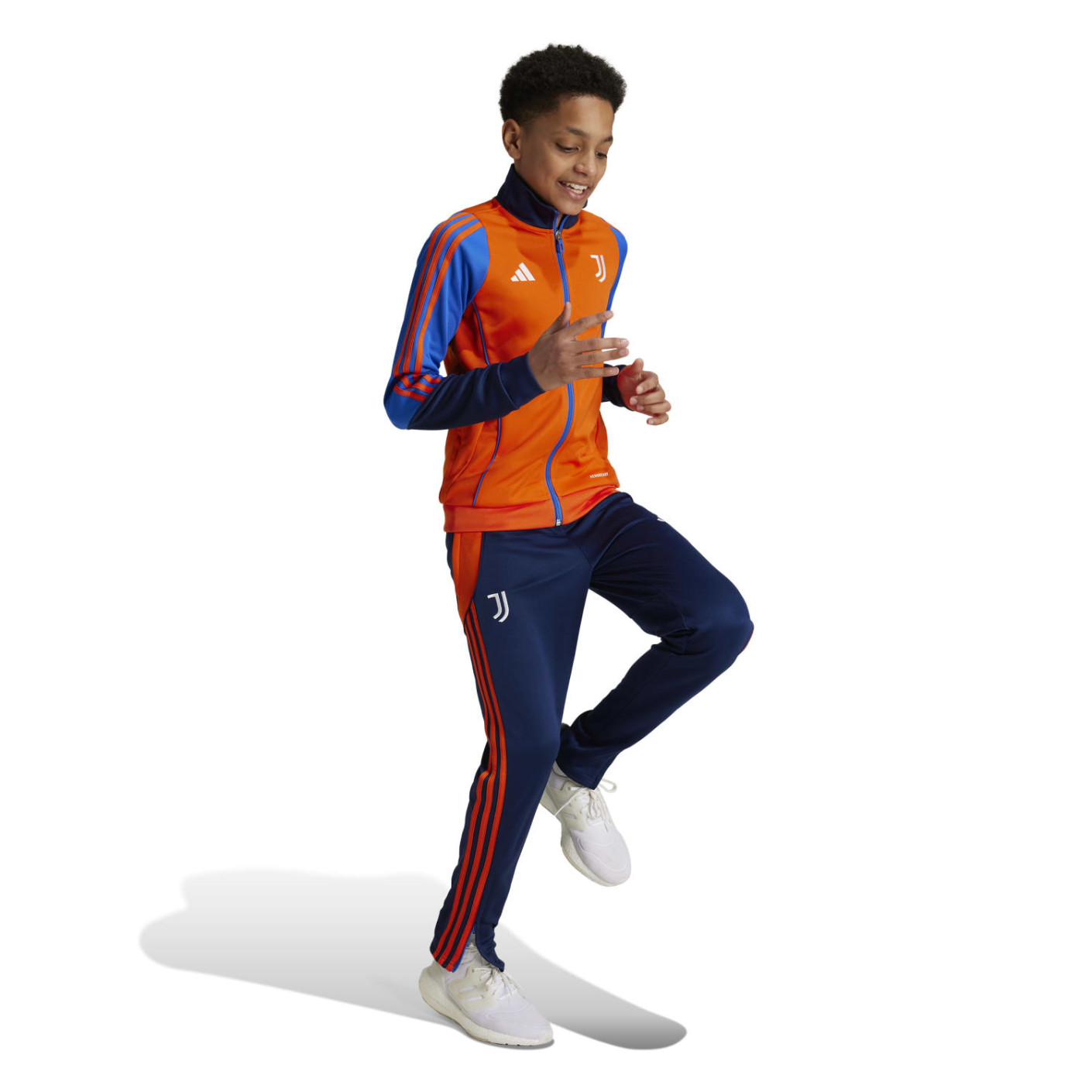 adidas Juventus Trainingspak Full-Zip 2024-2025 Kids Oranje Donkerblauw Blauw Wit