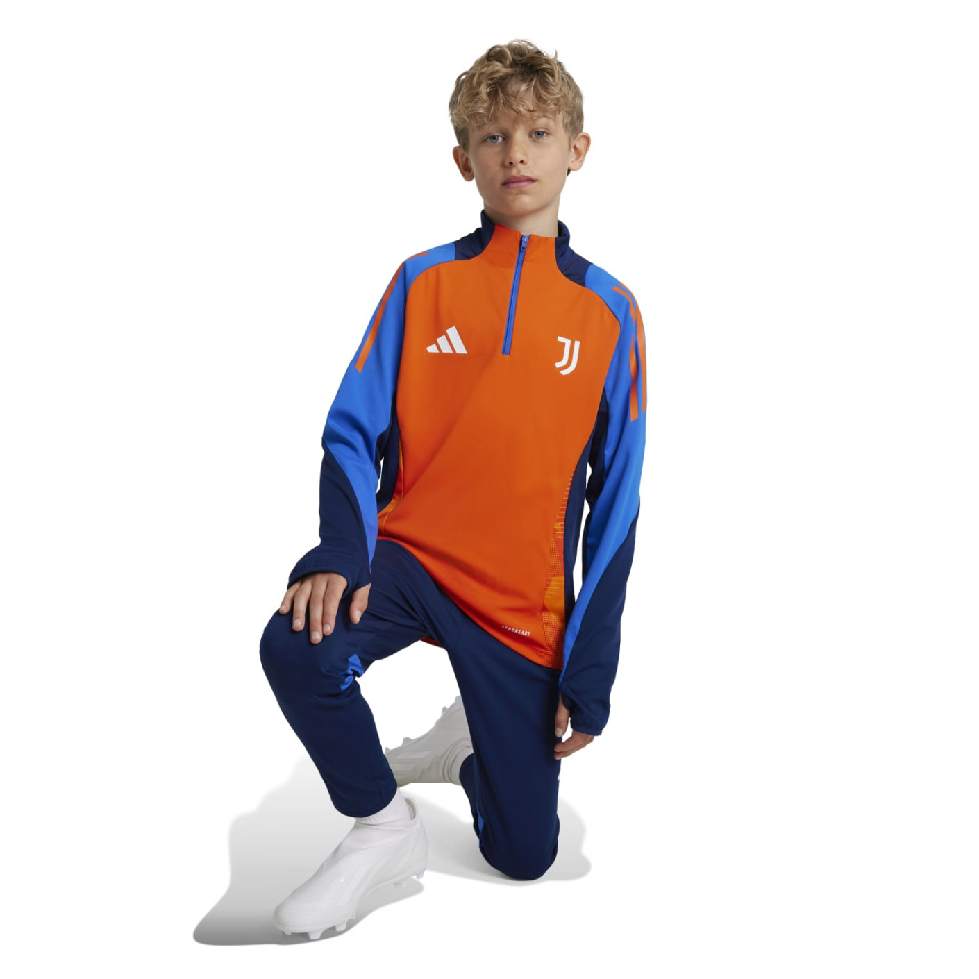 adidas Juventus Haut d'Entraînement 1/4-Zip 2024-2025 Enfants Orange Bleu Blanc