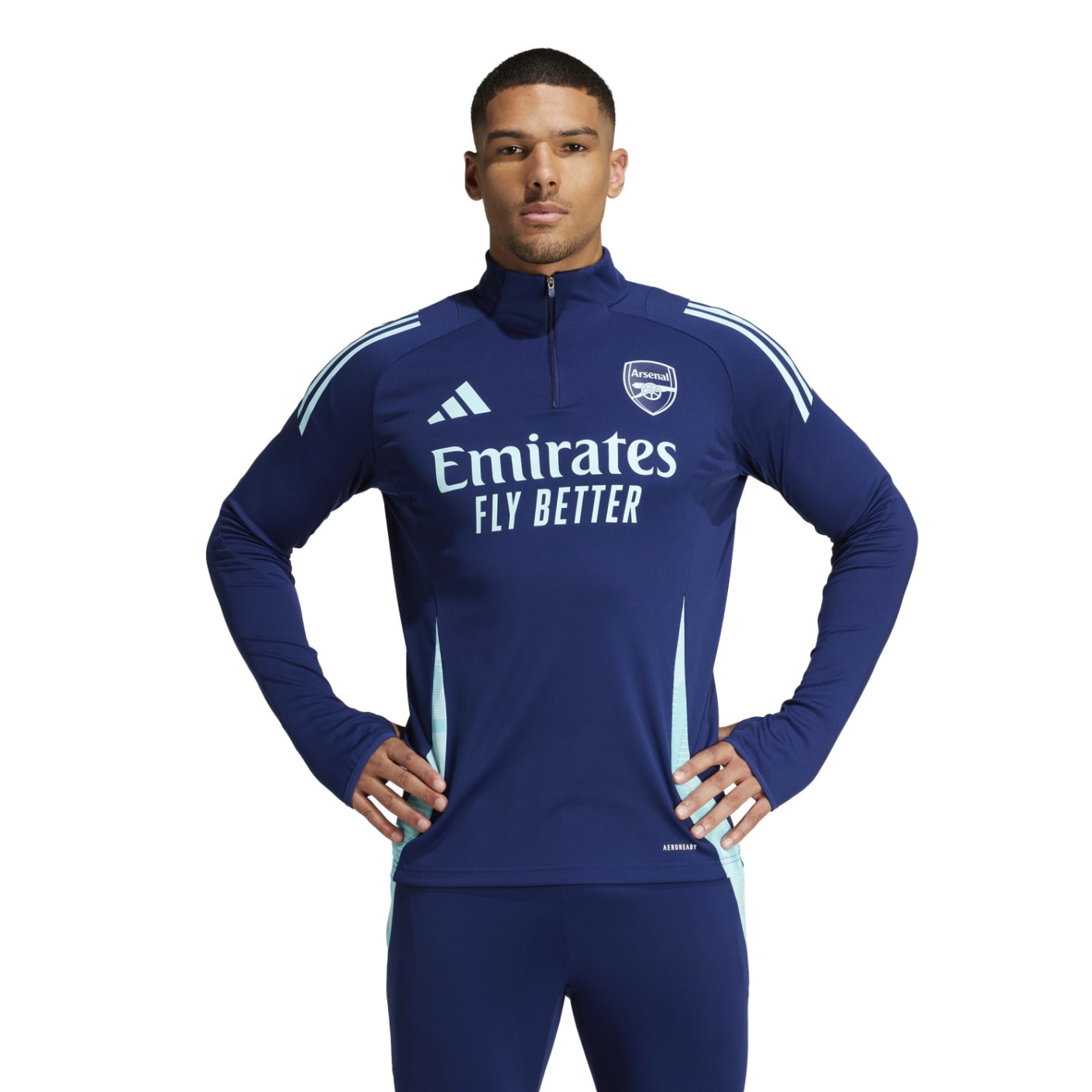 adidas Arsenal Haut d'Entraînement 1/4-Zip 2024-2025 Bleu Foncé Bleu Clair