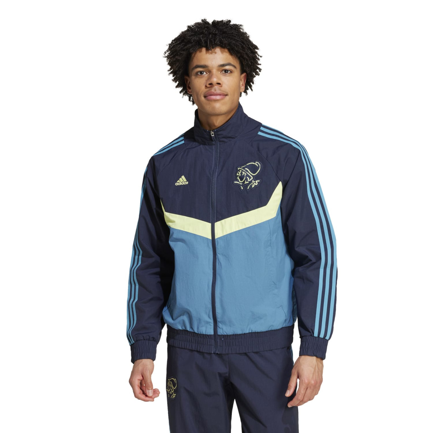 adidas Ajax Culturewear Veste d'Entraînement Woven 2024-2025 Bleu Bleu Clair Jaune