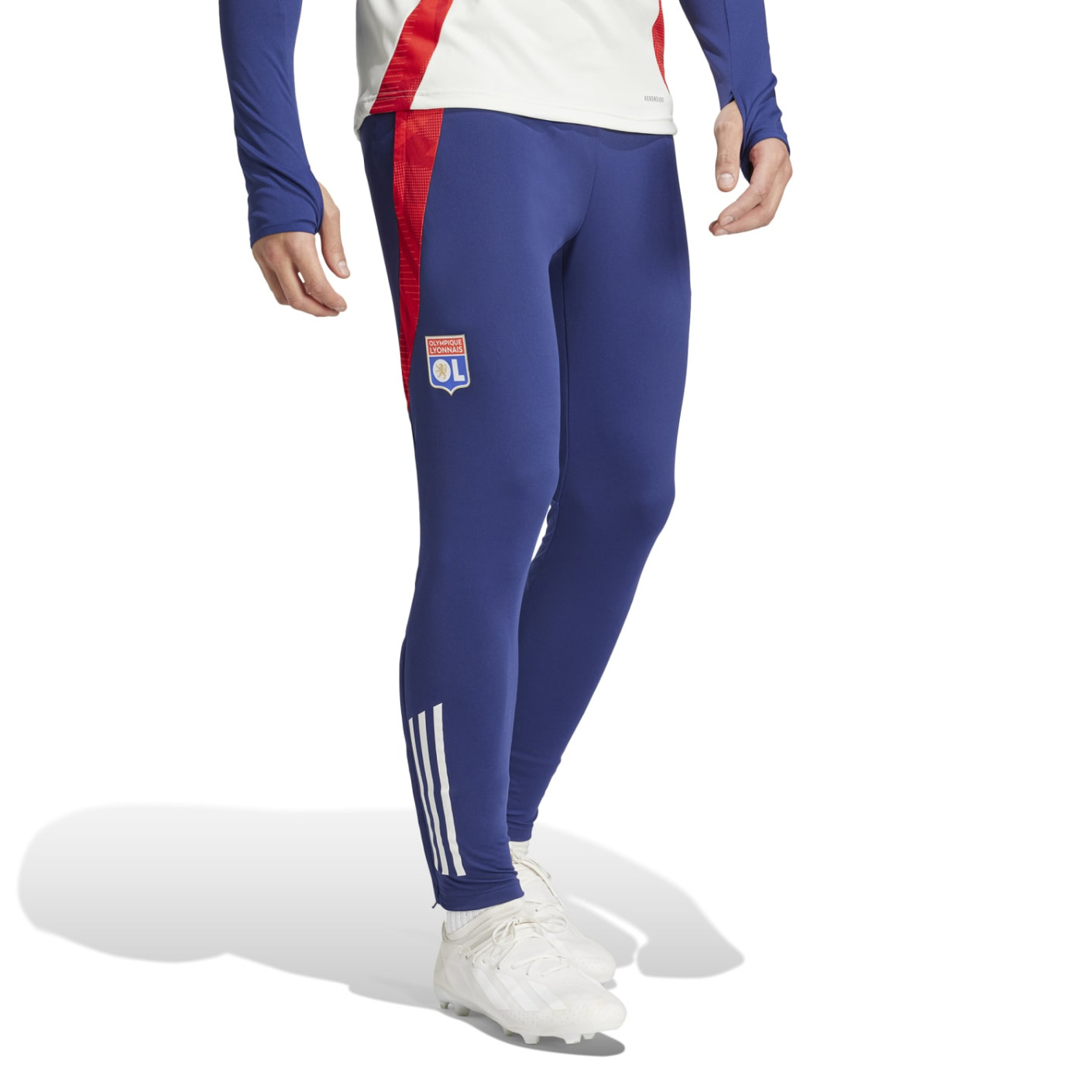 adidas Olympique Lyon Pantalon d Entrainement 2024 2025 Bleu Rouge Blanc Voetbalshop.be