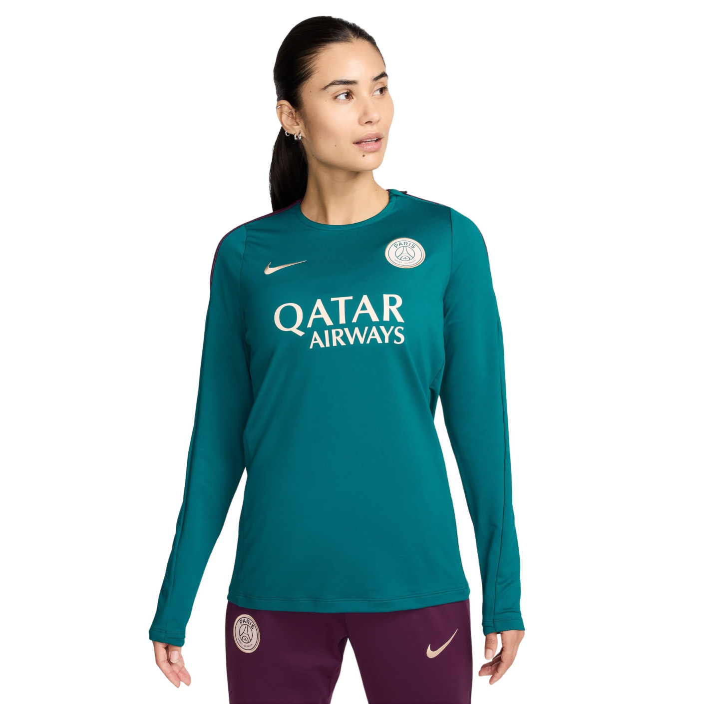 Nike Paris Saint Germain Strike Haut d'Entraînement 1/4-Zip 2024-2025 Femmes Vert Mauve Blanc Doré