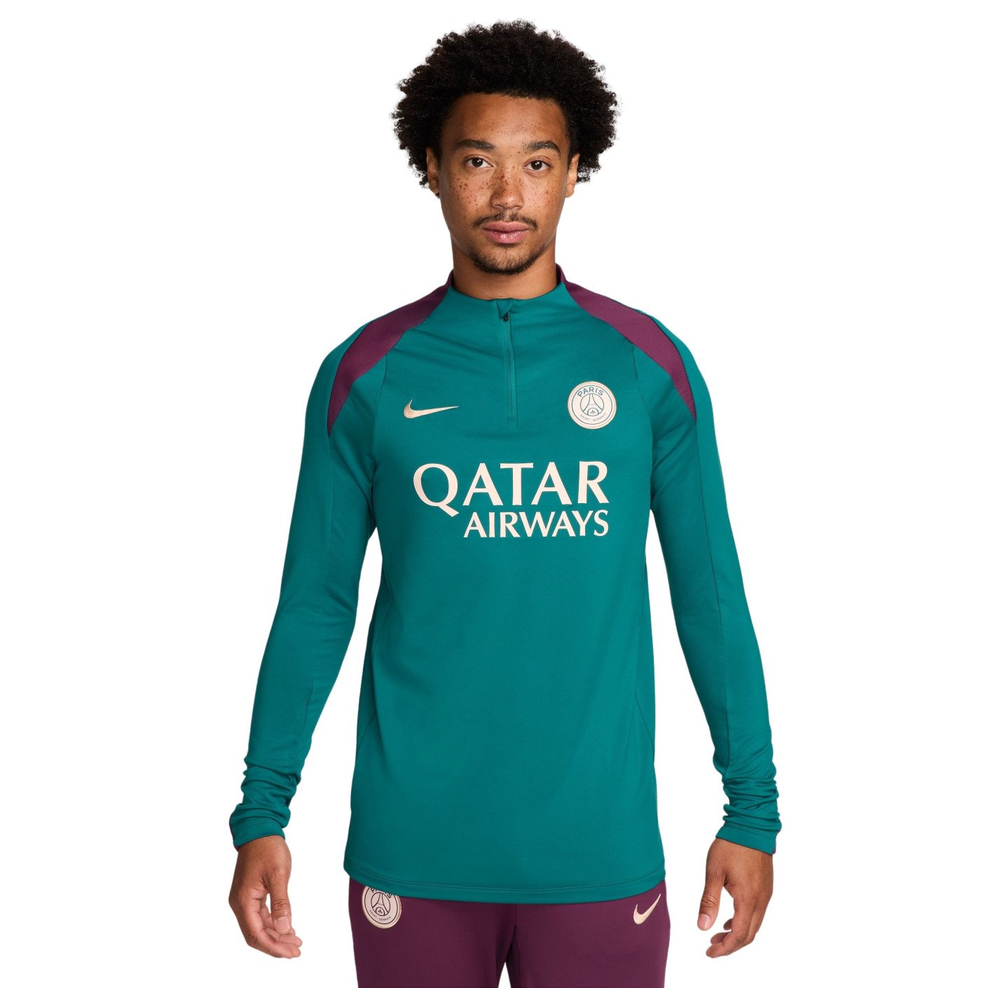 Nike Paris Saint Germain Strike Haut d'Entraînement 1/4-Zip 2024-2025 Vert Mauve Blanc Doré