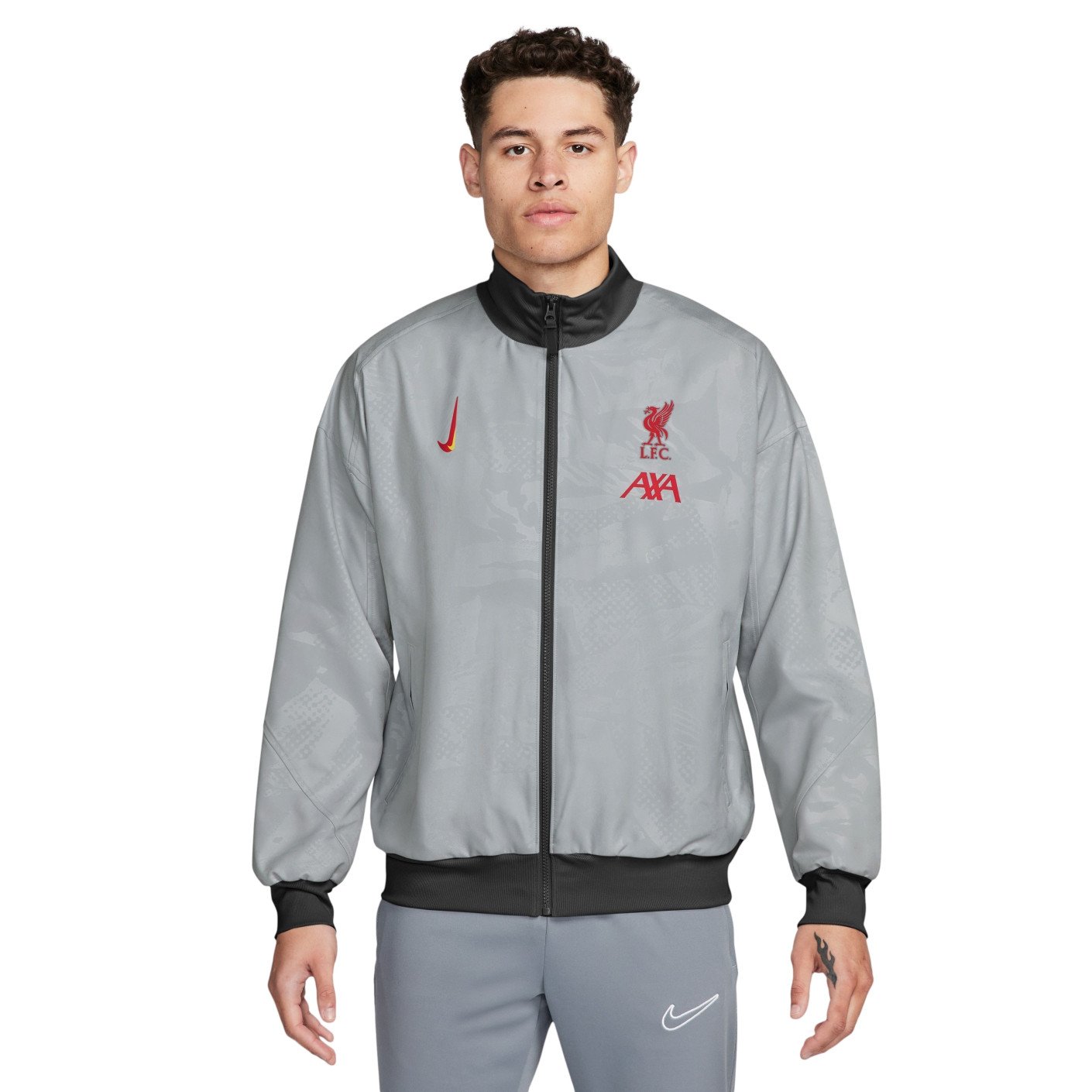 Nike Liverpool Anthem Trainingsjack 2024-2025 Grijs Zwart Rood