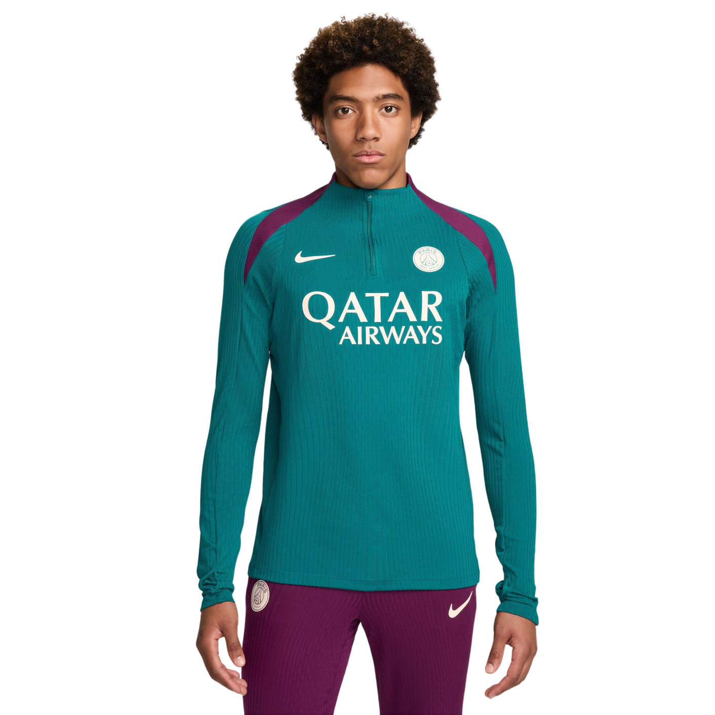 Nike Paris Saint-Germain Strike Elite Haut d'Entraînement 1/4-Zip 2024-2025 Vert Mauve Blanc