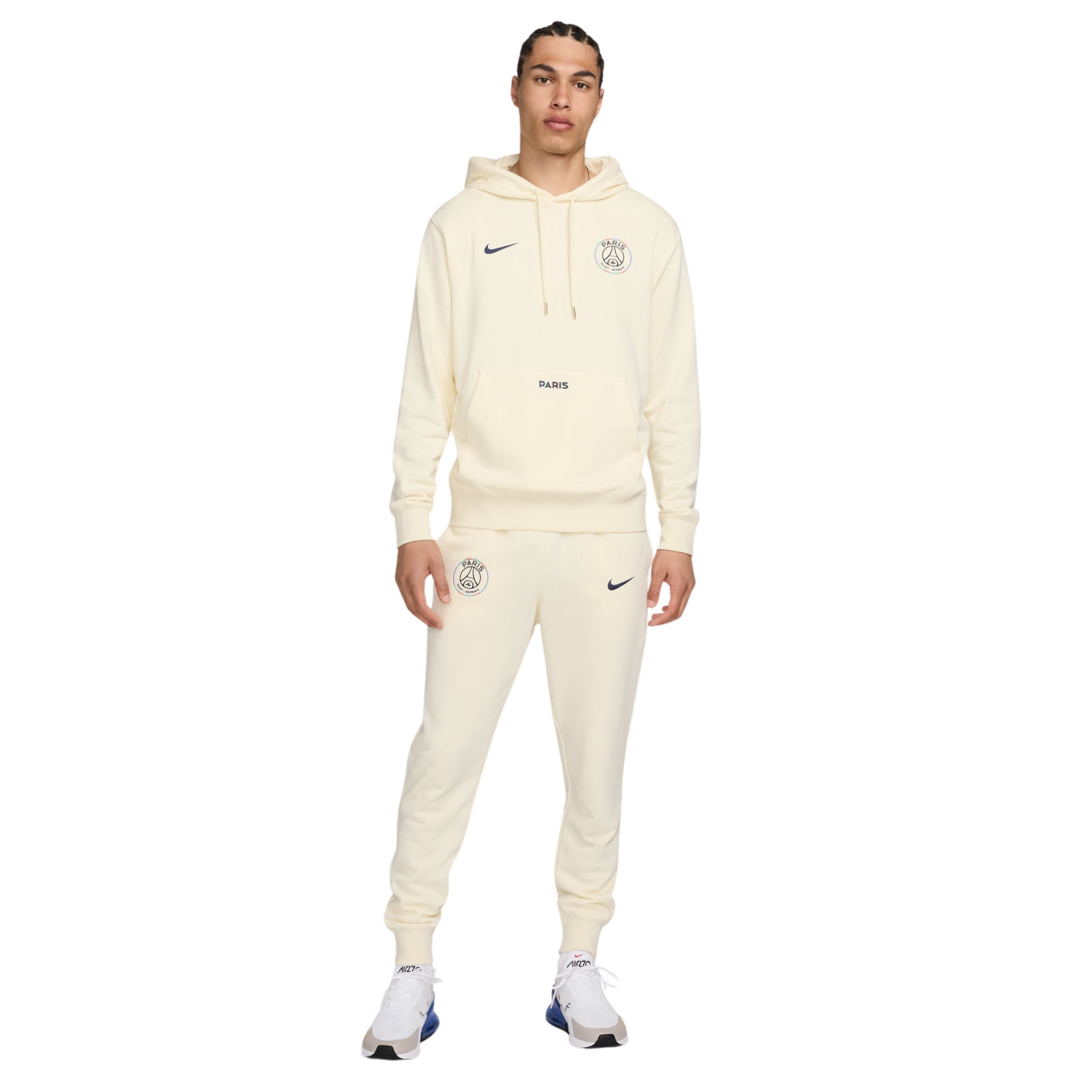 Nike Paris Saint-Germain Club Survêtement Sweat à Capuche 2024-2025 Beige Bleu Foncé