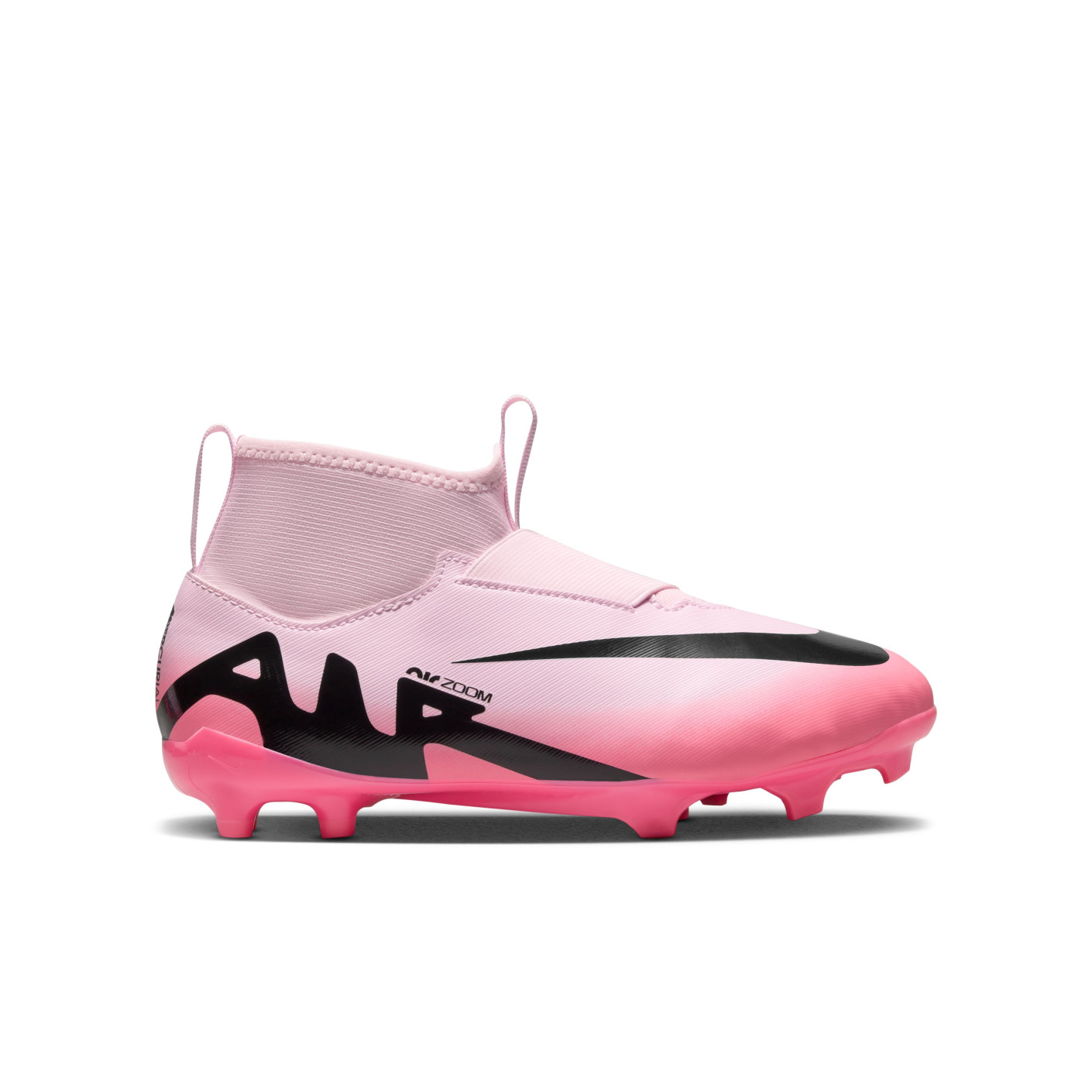 Nike Zoom Mercurial Superfly 9 Academy Sans Lacets Gazon Naturel Gazon Artificiel MG Enfants Rose Clair Rose Vif Noir Voetbalshop.be