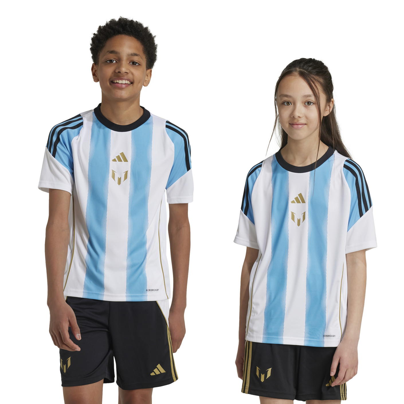 adidas Messi Trainingsset Kids Lichtblauw Wit Zwart Goud