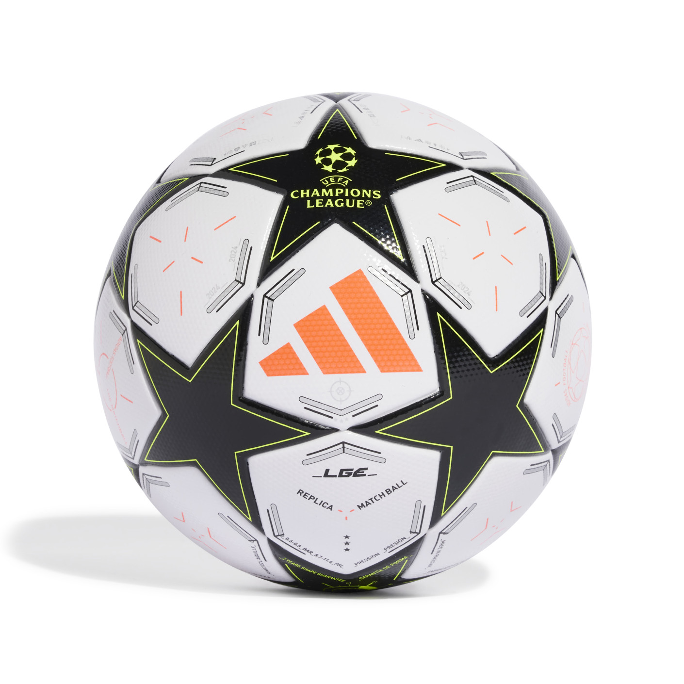 adidas UEFA Champions League League Ballon de Foot Taille 5 2023-2024 Blanc Noir Orange