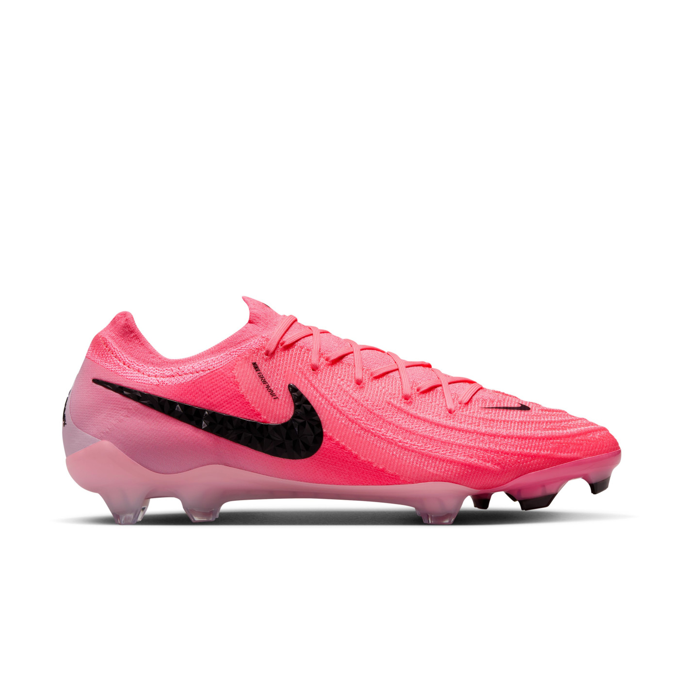 Nike Phantom GX II Elite Gazon Naturel Chaussures de Foot (FG) Rose Vif Rose Clair Noir