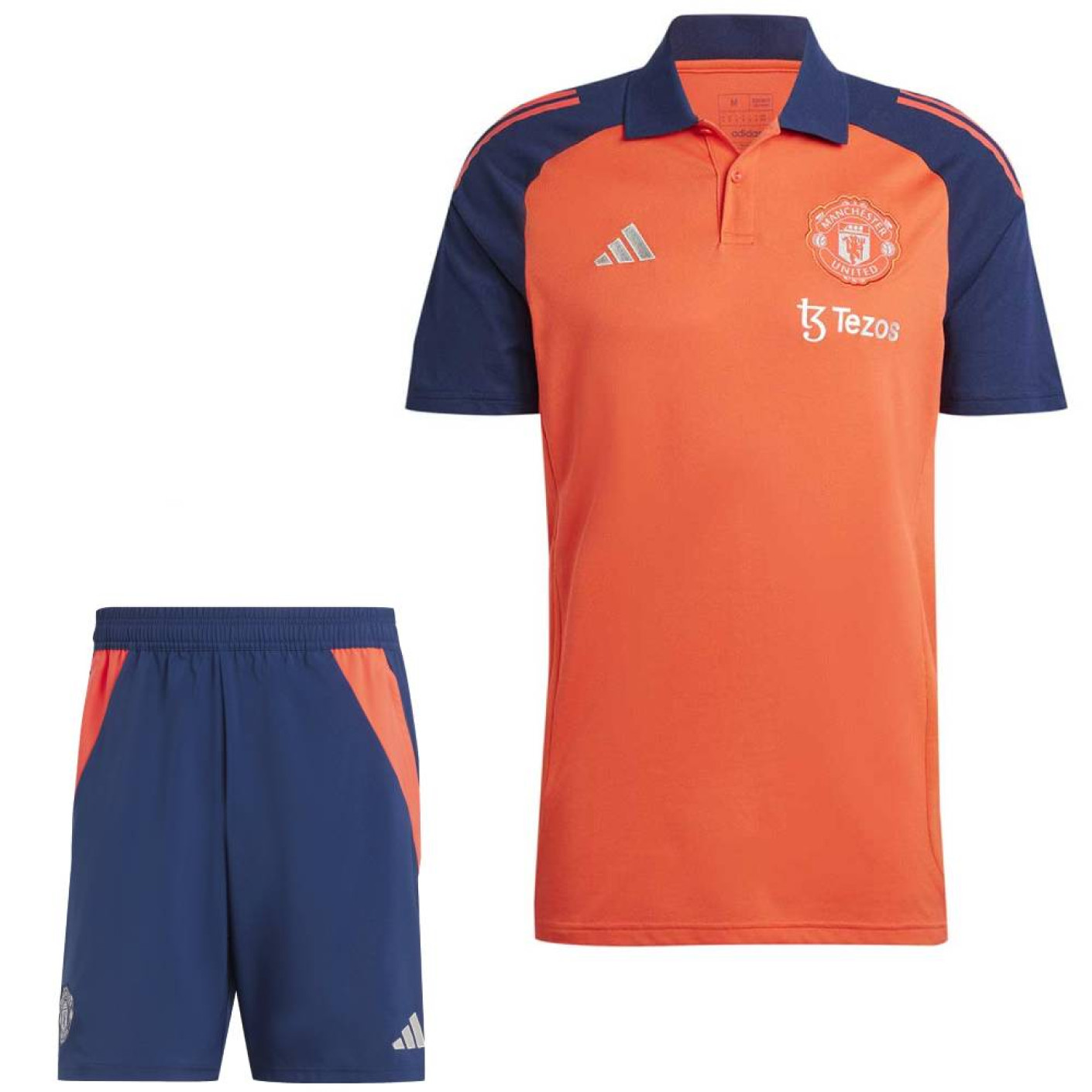 adidas Manchester United Ensemble Polo 2024-2025 Rouge Bleu Foncé Blanc