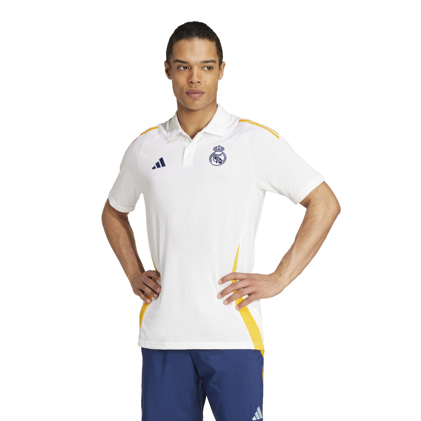 adidas Real Madrid Polo 2024-2025 Blanc Jaune Bleu Foncé