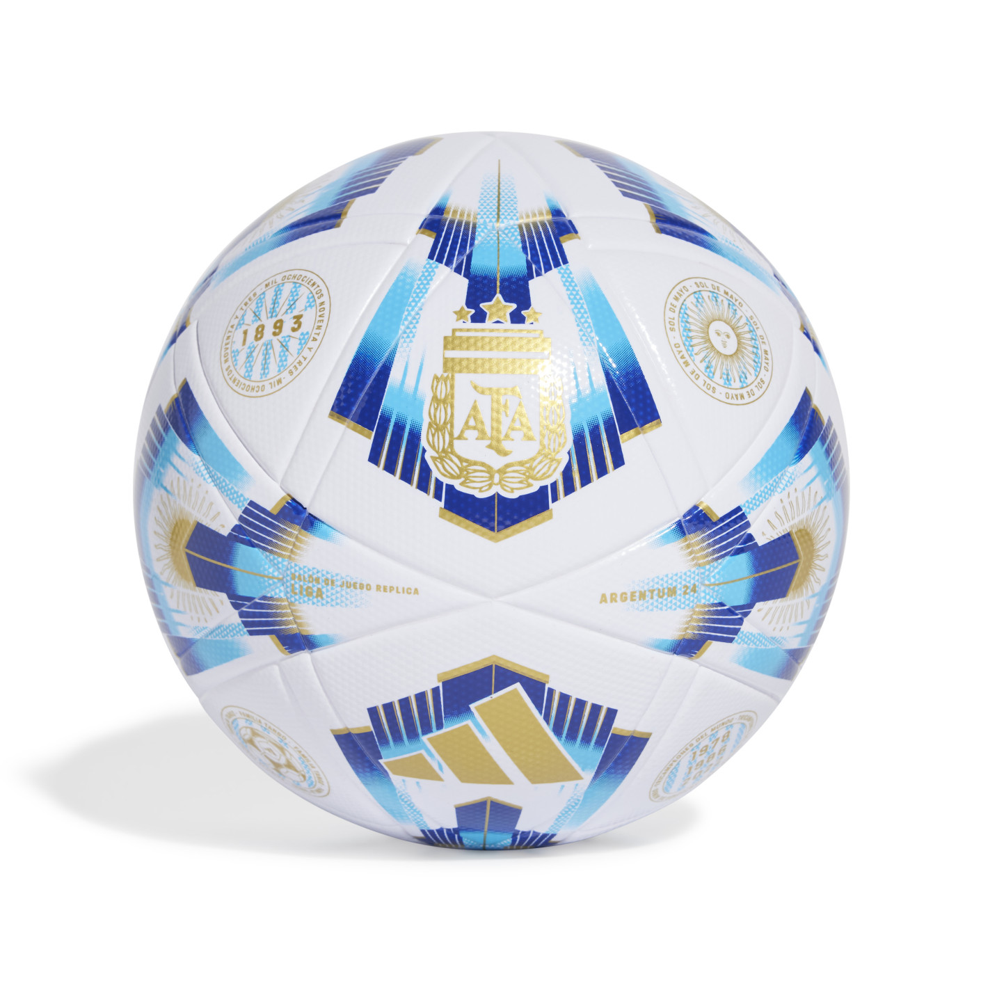 adidas Argentine League Ballon de Foot Taille 5 Blanc Bleu Or