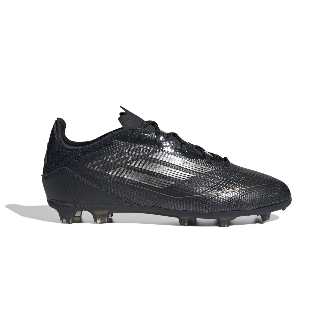 adidas F50 Pro Gras Voetbalschoenen FG Kids Zwart Grijs Goud