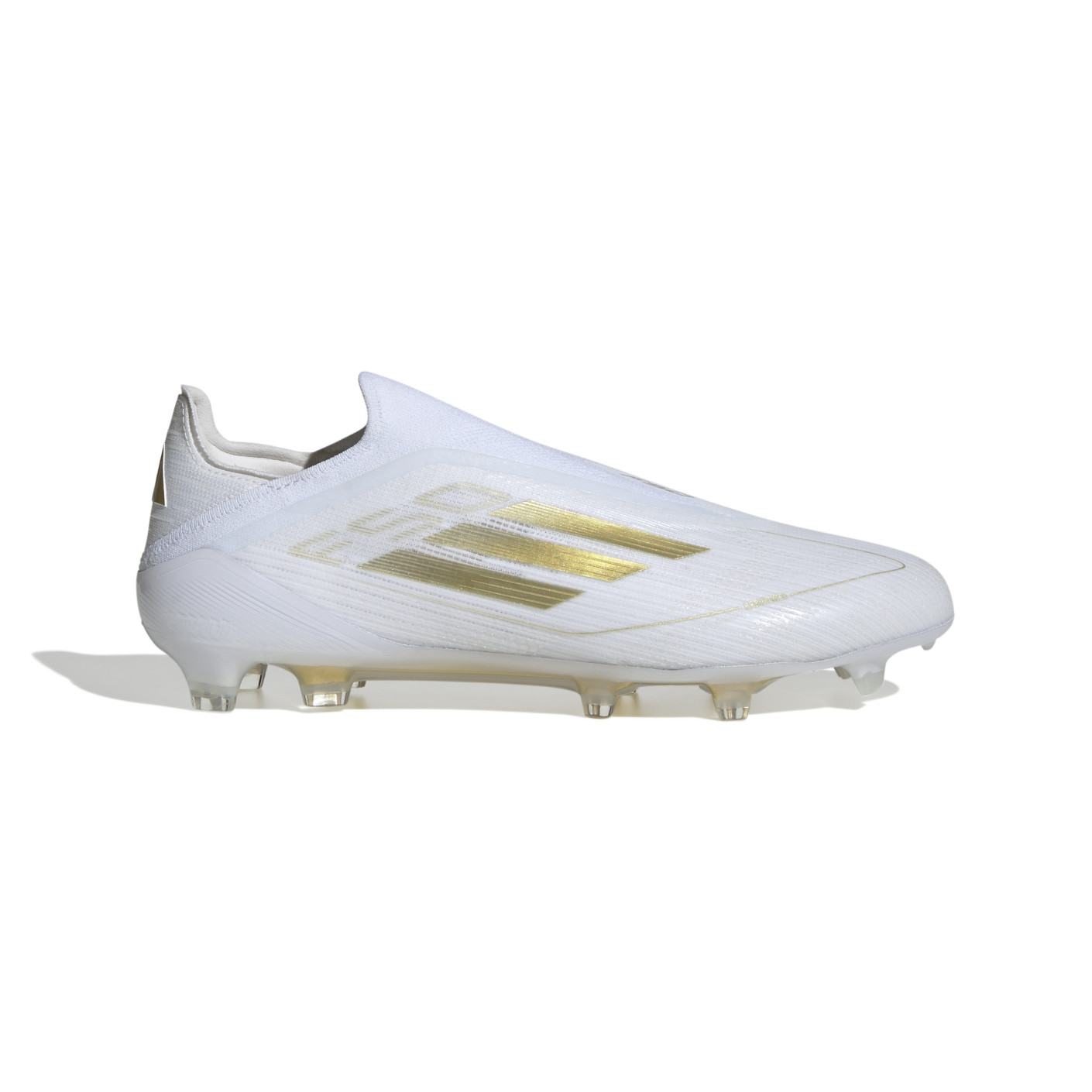 adidas F50 Elite Sans Lacets Gazon Naturel Chaussures de Foot (FG) Blanc Doré