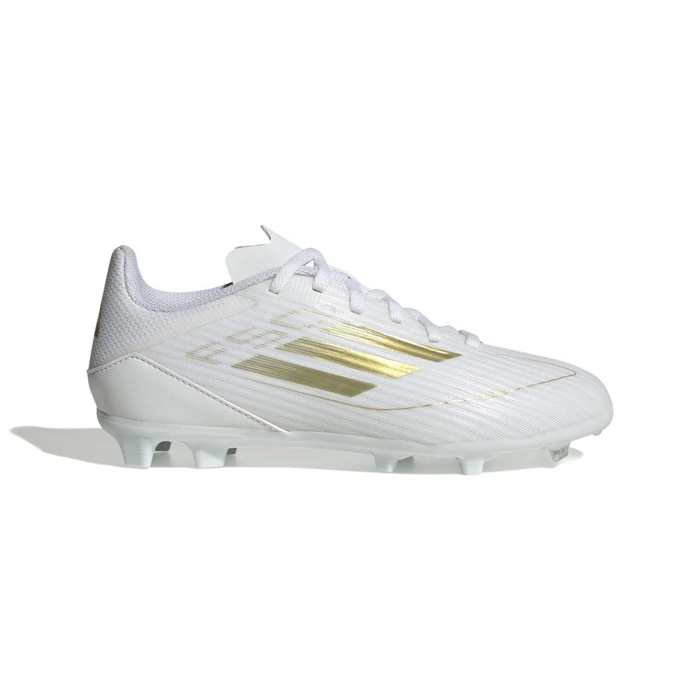 adidas F50 League Gras Voetbalschoenen (FG) Kids Wit Goud