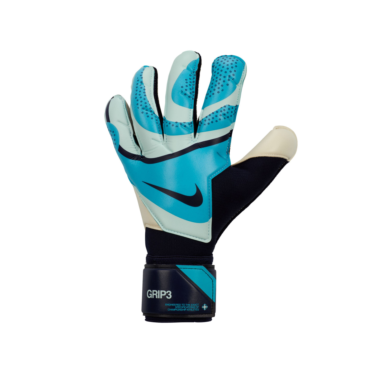 Nike Grip 3 Gants de Gardien de But Bleu Clair Bleu Beige Noir