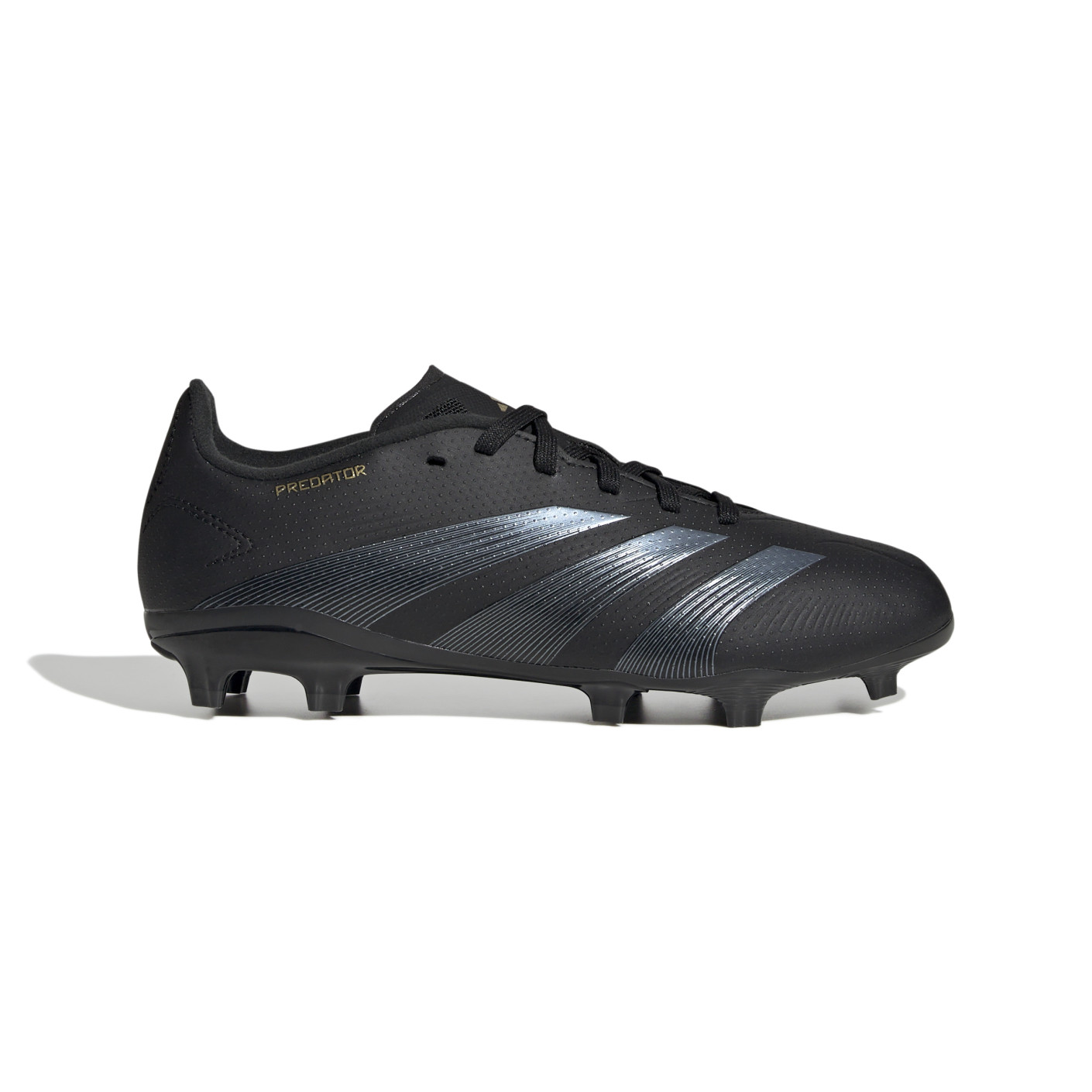 adidas Predator League Gazon Naturel Chaussures de Foot (FG) Enfants Noir Gris Doré